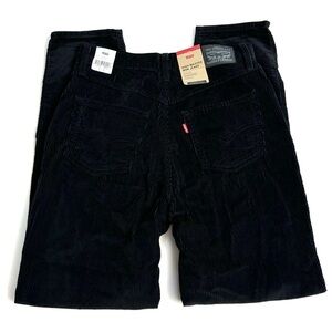 Levi’s High-Waisted Mom Jeans Corduroy Relaxed Black Tapered Women 27x30